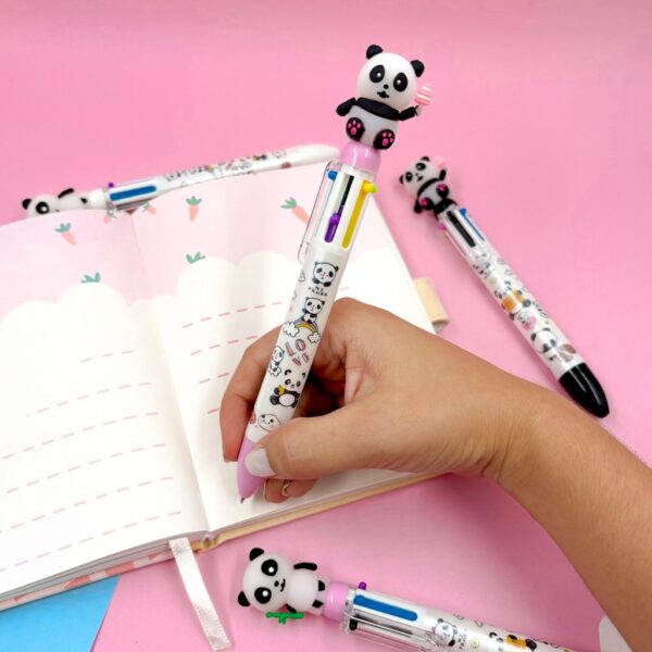 Caneta 6 Cores Ursinho Panda
