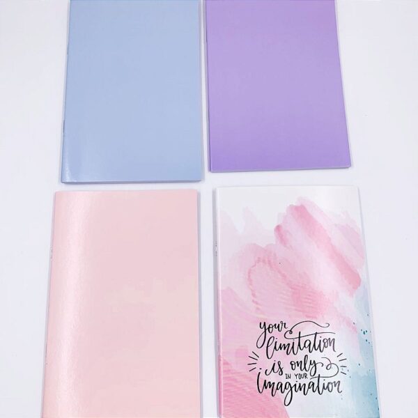 Caderno Grampeado Pautado 120x180mm Pastel BRW - Pacote c/4 Und