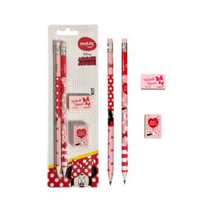 Kit Escolar 4 Peças Minnie Mouse - MOLIN - BLISTER