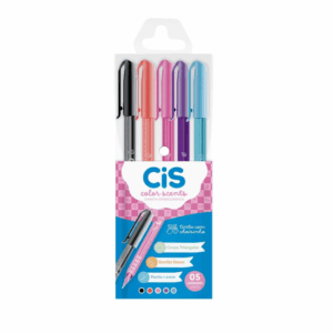 Caneta Esferográfica Color Scents c/ Cheirinho 1.2mm 5 Und - CIS - BLISTER