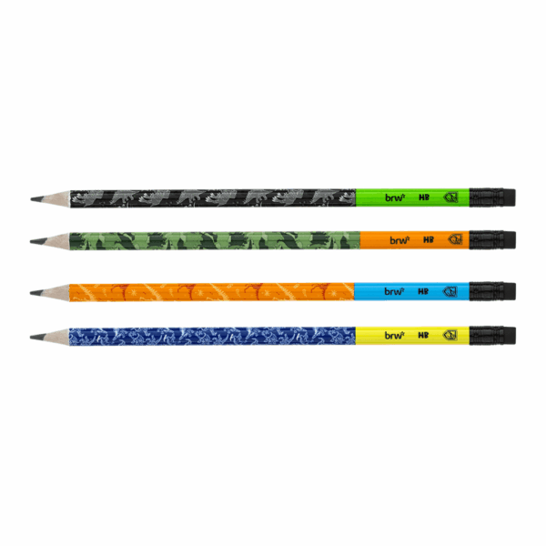 Lápis HB Estampado c/ Borracha Raptors BRW - Pote 72 UND