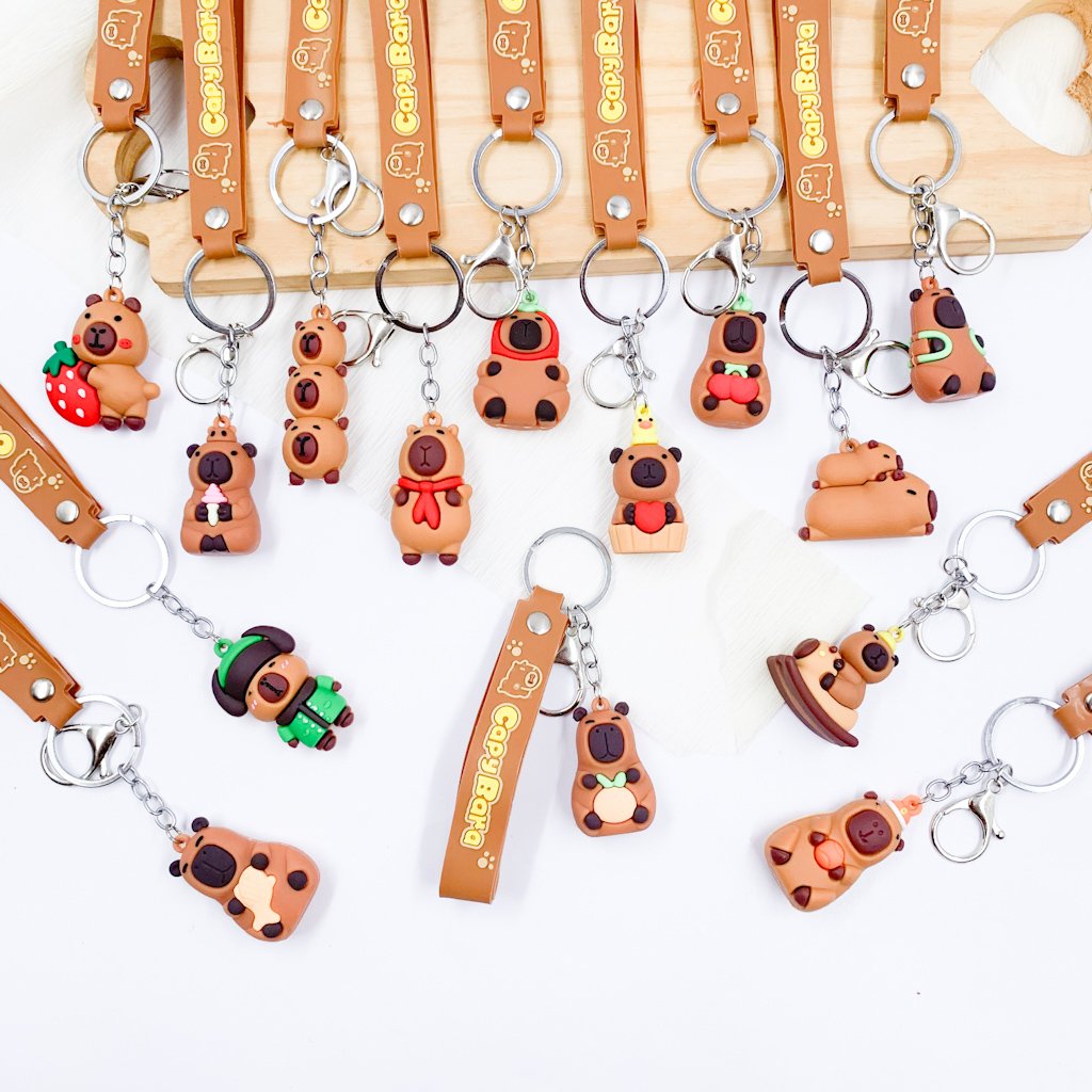 Chaveiro Fofo Capivara Happy - PACOTE 4 UND