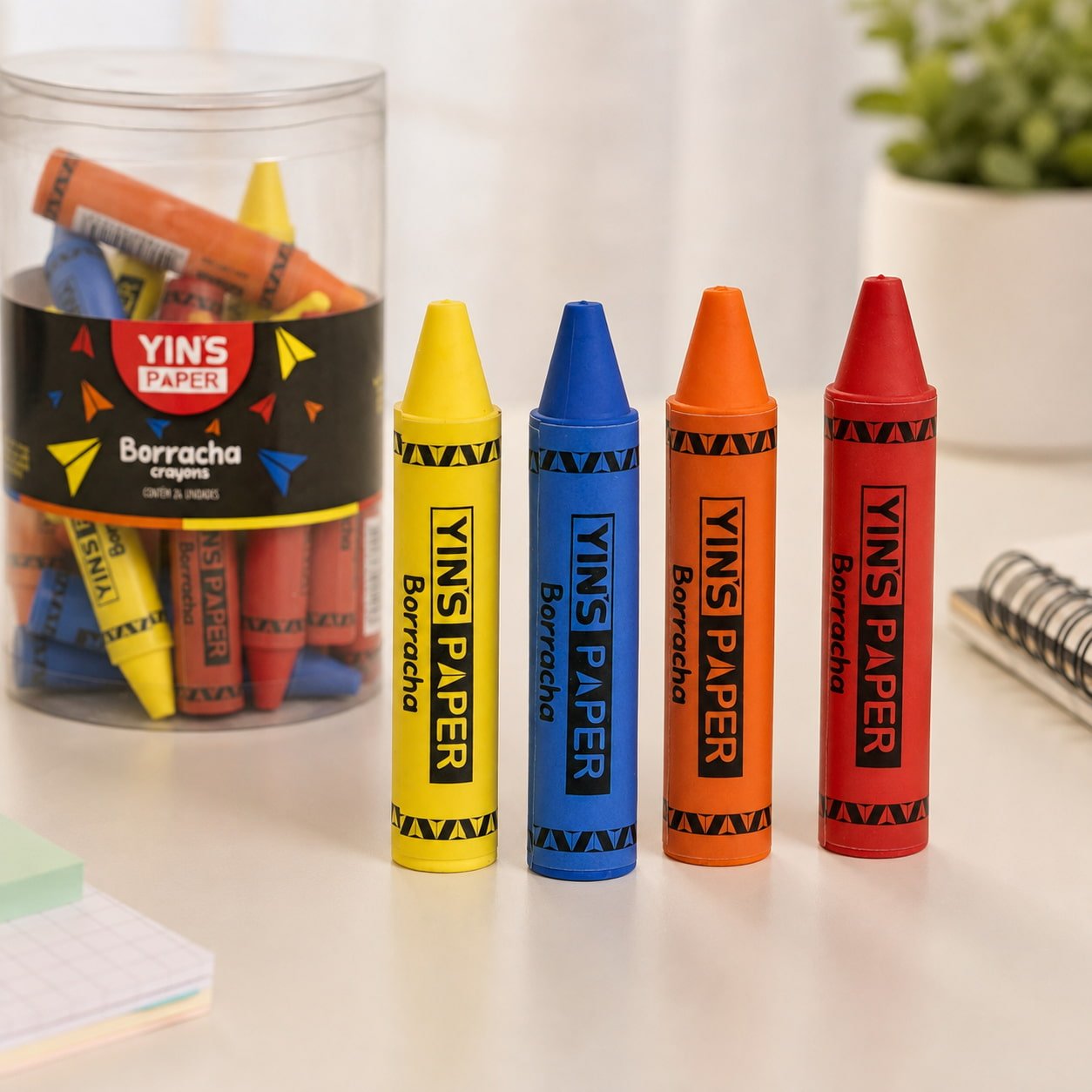 Borracha Formato Giz de Cera Cryons - YINS PAPER - POTE 24 UND