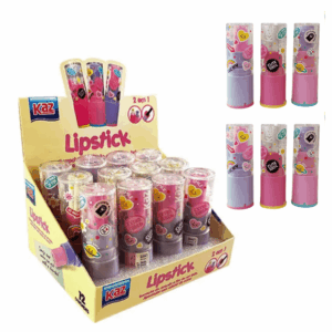 Apontador Coletor c/ Borracha Lipstick Batom KAZ - CX 12 UND