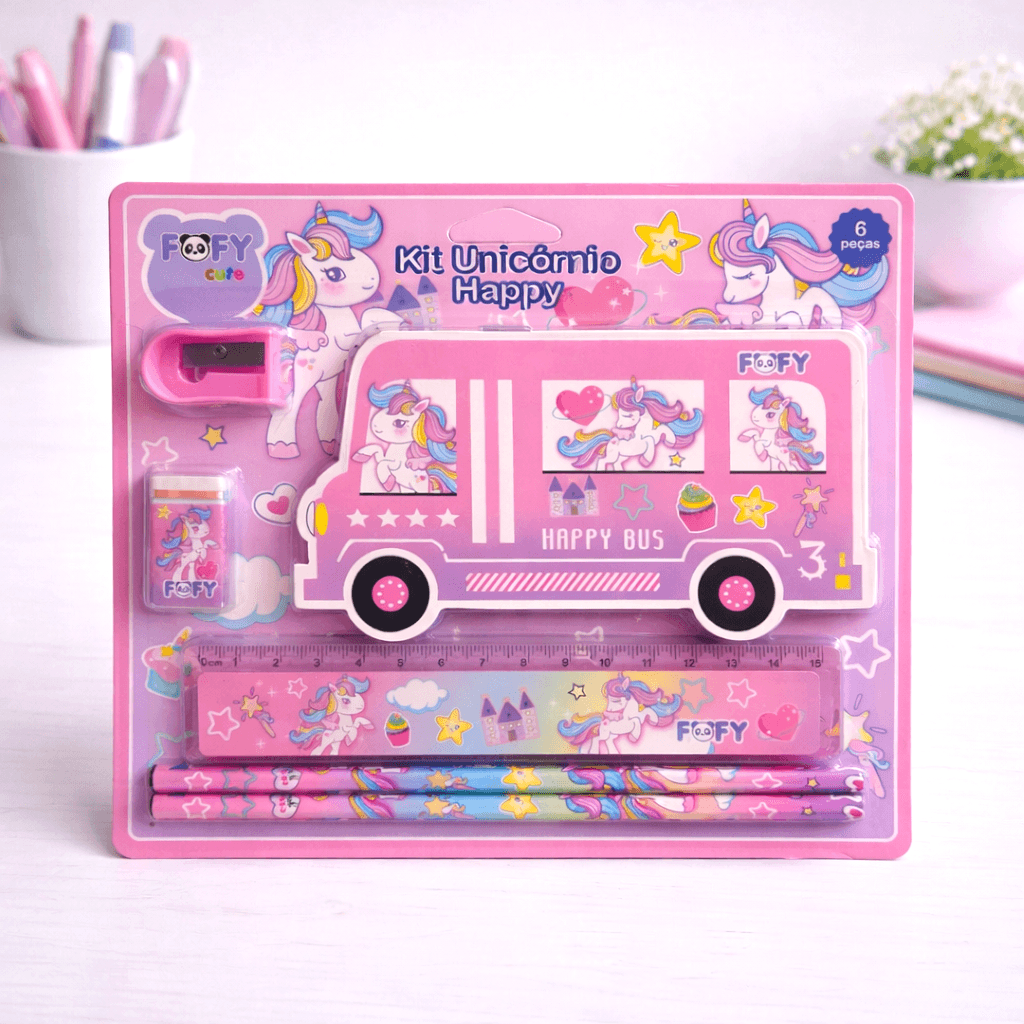 Kit Unicórnio Happy 6 Peças - FOFY - BLISTER