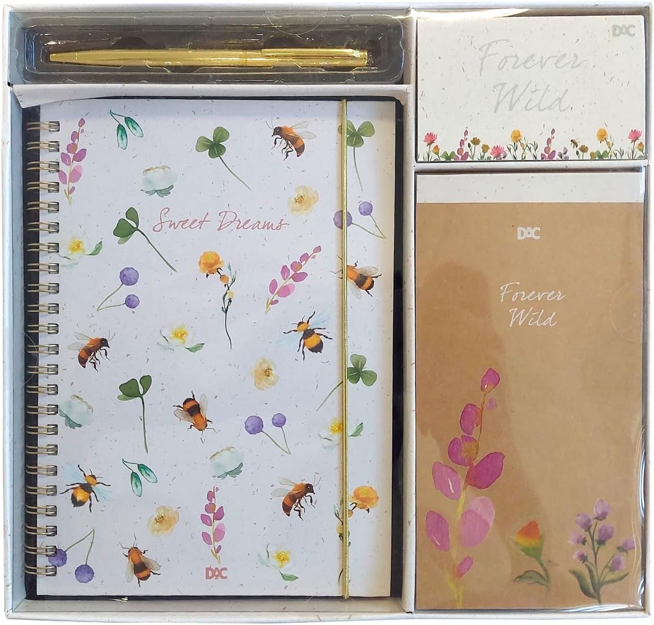 Caixa Presenteável Caderno + Bloco + Caneta Flores - DAC