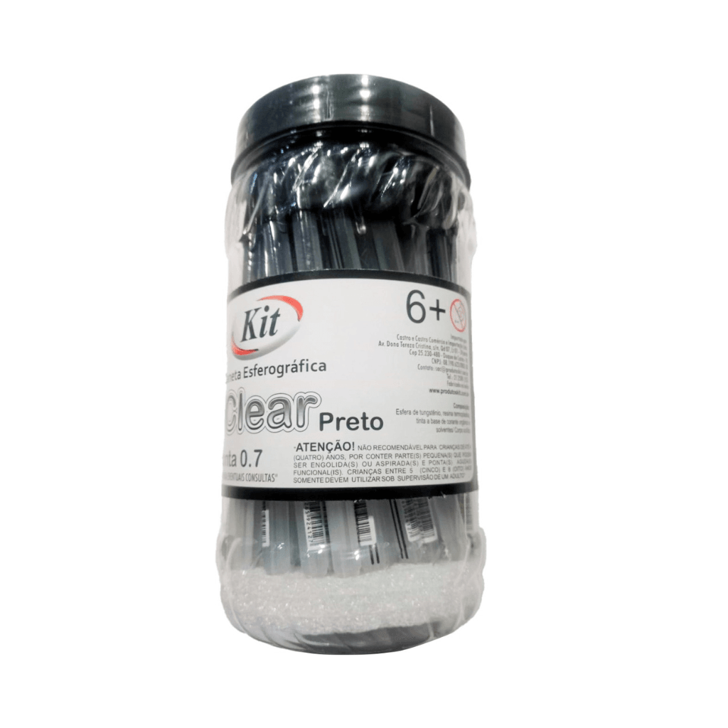 Caneta Clear 0.7mm Preta - KIT OFICIAL - UND