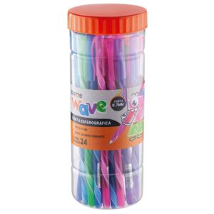 Caneta Esferográfica Wave Bazze Cores Fashion 0.7mm - Pote c/ 24 Und