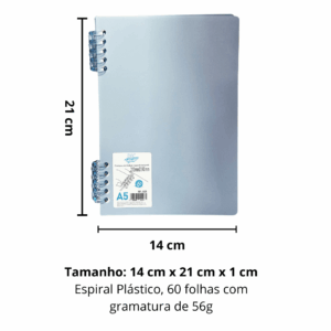 Caderno de Folhas Reposicionáveis A5 Breeze Azul  60 fls- DAC