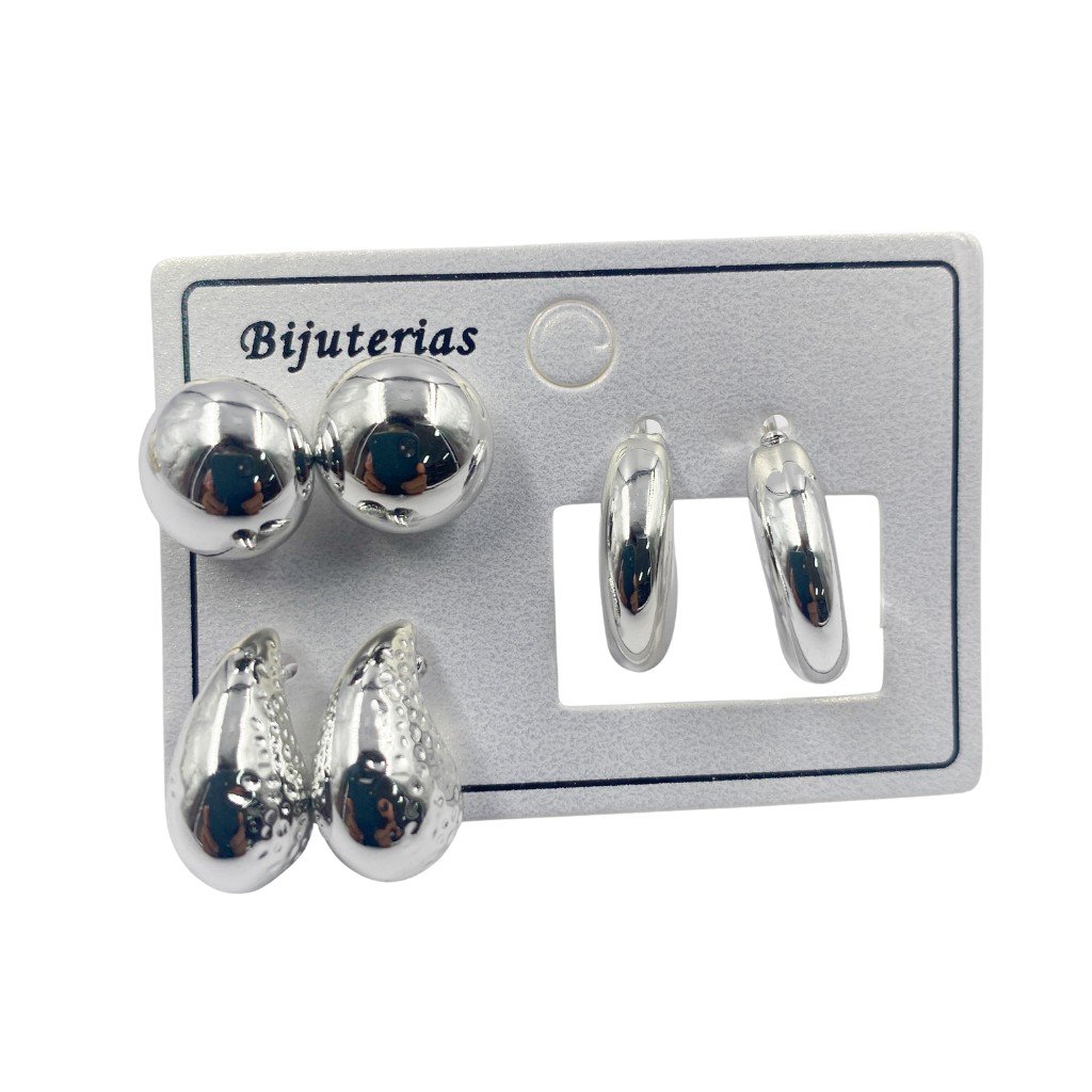 Kit 3 Pares de Brincos Sortidos - UND