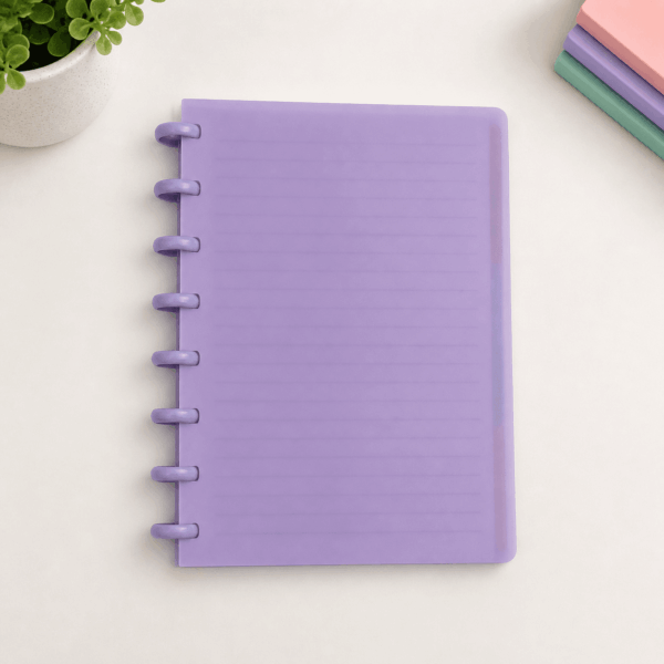Caderno de Disco Clean LILÁS A5 80 Fls /8 Discos 20x14cm - YINS PAPER - UND
