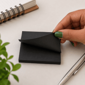 Bloco de Notas Adesivas Preto 76x76mm c/100 Fls - YINS PAPER - UND