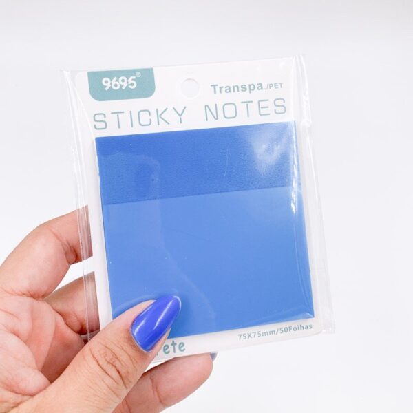Bloco de Notas Adesivado Transparente Color Sortidos 76x76mm 50 Fls