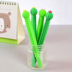 Caneta Fofa Cactus Ouriço - PACOTE 6 UND