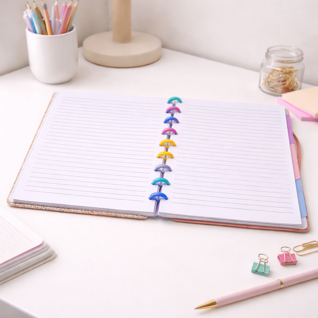 Caderno de Disco Glitter B5 80 Fls/10 Discos Colorido 25,5x18,5cm - IMPORTADO - UND