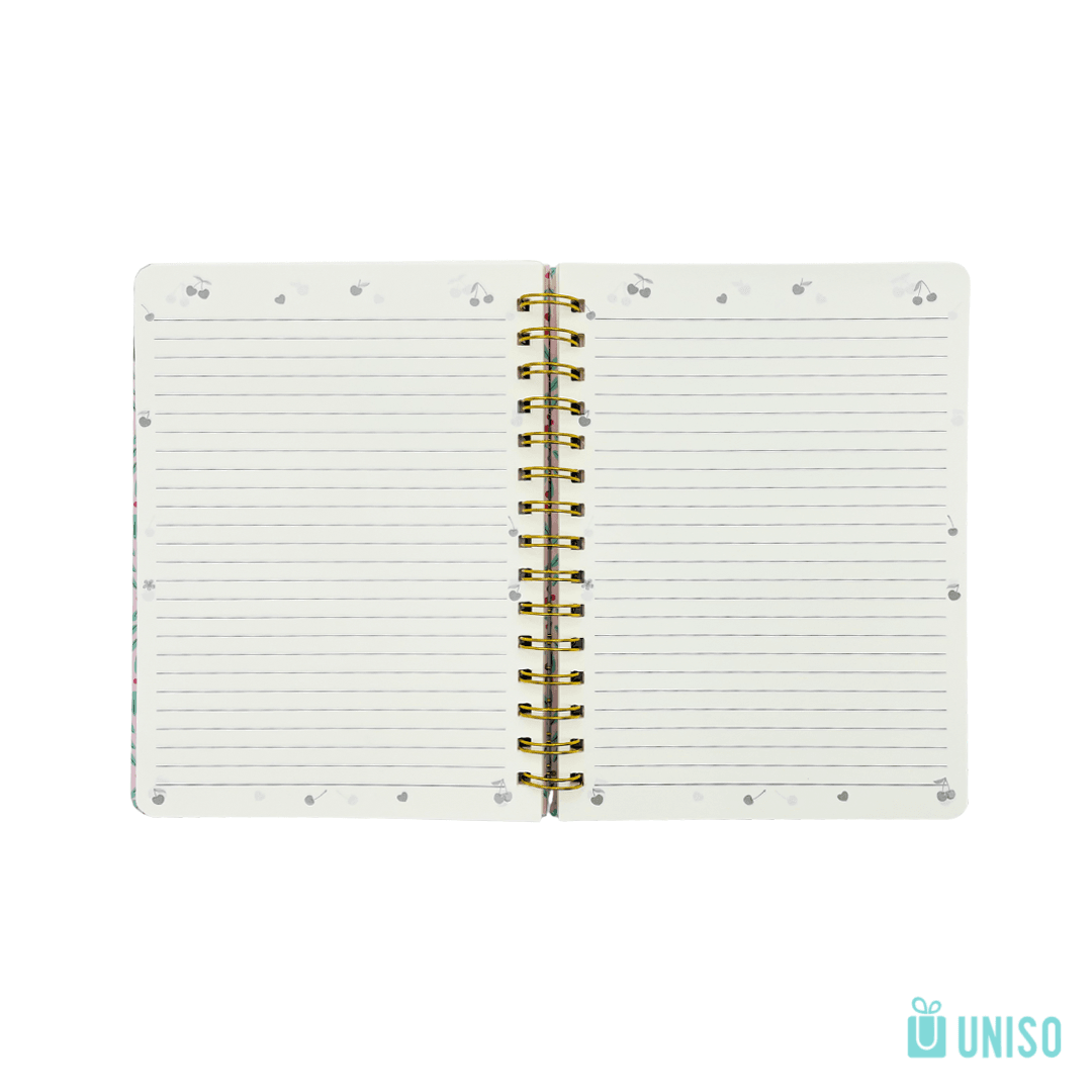 Caderno A5 Espiral Pautado Cherry Bloom 15x21cm 120fls - UNISO - UND