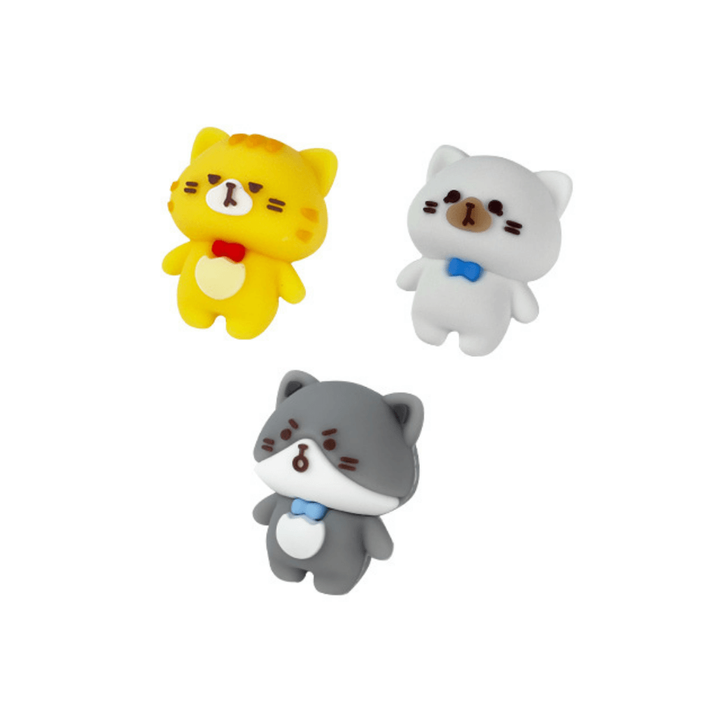 Kit 3 Borrachas Gatinho Miau - FOFY - BLISTER