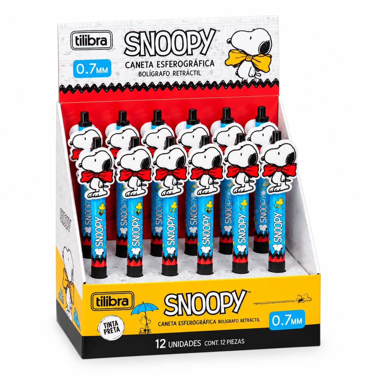 Caneta Esferográfica Retrátil 0.7mm SNOOPY - TILIBRA - UND