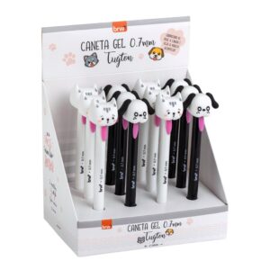 Caneta Esferográfica Gel 0.7mm Tugton Puxa língua - BRW - CX 12UND