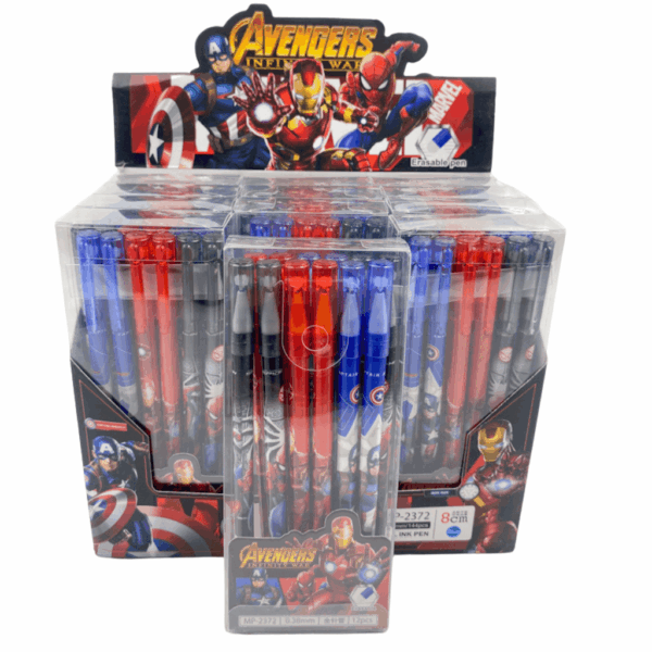 Caneta Estampada Apagável Super Heróis - PACOTE 6 UND