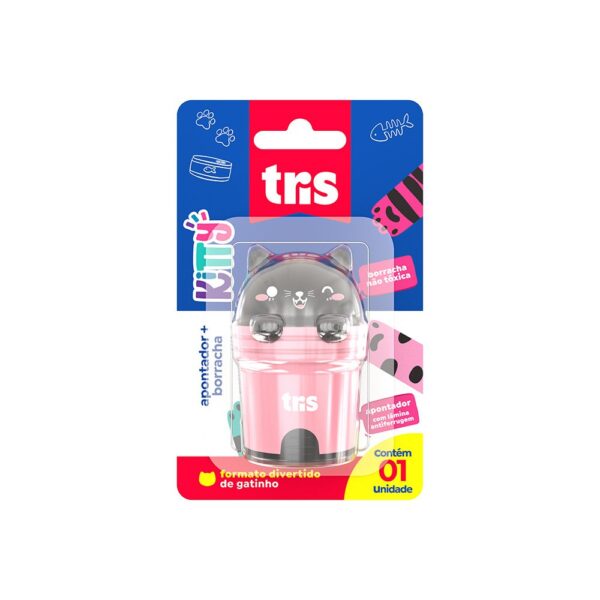Apontador c/ Borracha Kitty Tris - Blister 1 Und