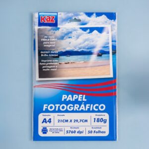 Papel Fotográfico Glossy  A4 180g - KAZ - UND