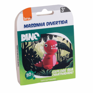 Massa de Modelar Divertida Dino 3 Cores BRW - Blister c/ 1 Pote