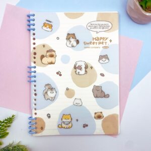 Caderno B5 Espiral Reposicionável Happy Cat 64 fls 17,8x25,2cm - IMPORTADO - UND