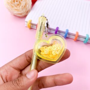 Caneta Fofa Coração Cristal Pingente - PACOTE 6 UND