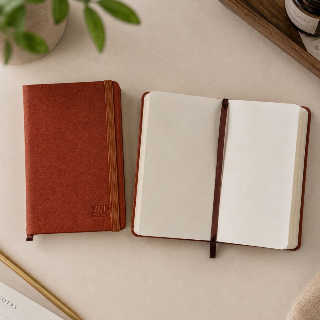 Caderneta A6 sketchbook s/ Pauta MARROM 14,5x9,5cm 96Fls - YINS PAPER - UND