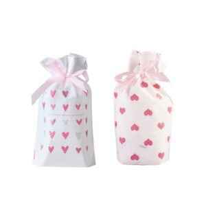 Embalagem Saco Presente c/ Fita Coração 15x23cm -  UNISO - PACOTE 10 UND