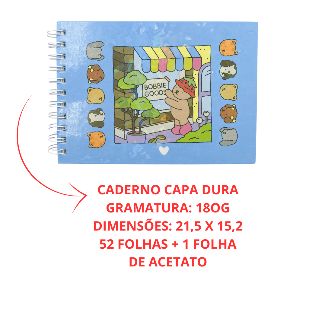 Livro de Colorir BOBBIE GOODS Capa Dura 52 FOLHAS - PREMIUM - AZUL