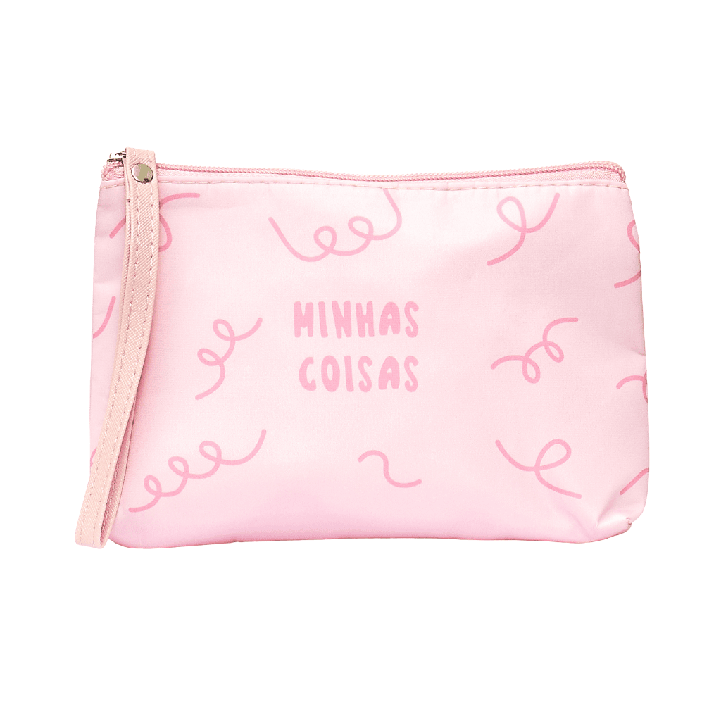 Necessaire Bolsinha de Mão Rosa MINHAS COISINHAS 14x20cm - FLORIE - UND