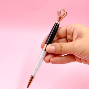 Caneta Luxo Coroa Color Pedrinhas - Kit 4 Und