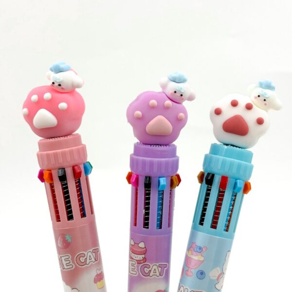 Caneta 10 Cores Patinha Fofa