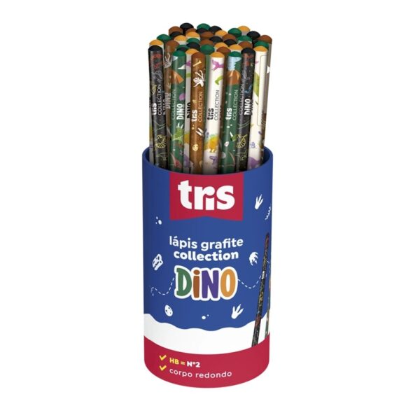 Lápis Hb Redondo Collection Dino TRIS - Kit 12 Und