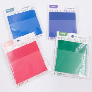 Bloco de Notas Adesivado Transparente Color Sortidos 76x76mm 50 Fls
