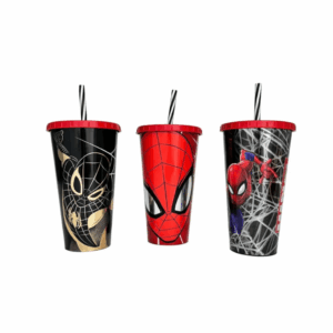 Copo Refri Homem-Aranha c/ Canudo 700ml - PLASÚTIL - UND