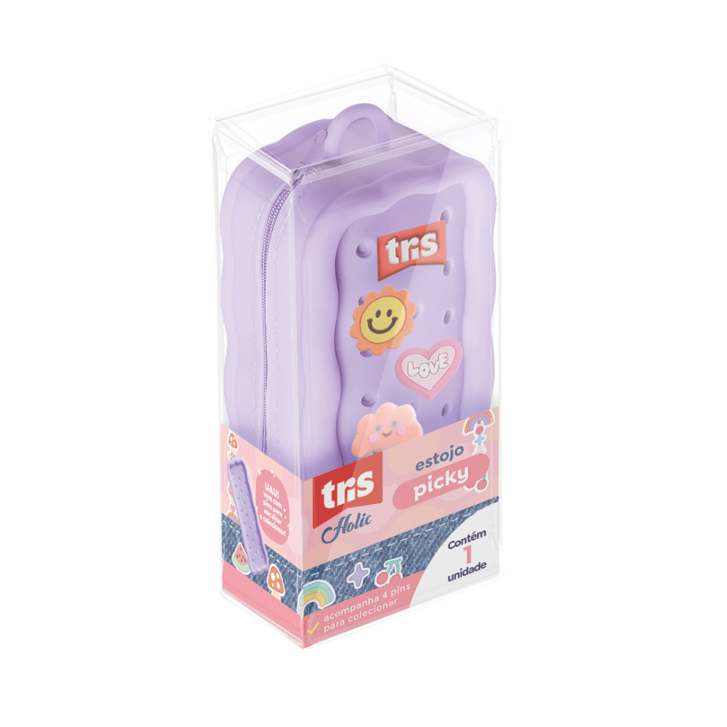 Estojo Picky Holic Charm com 4 Pins - TRIS - UND