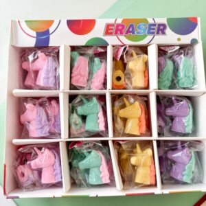 Borracha 3D Unicórnio - Kit 4 Und
