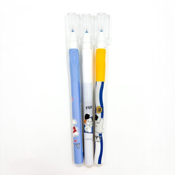 Caneta Apagável c/ Grip Emborrachado Cachorrinhos - Cx 12 Und