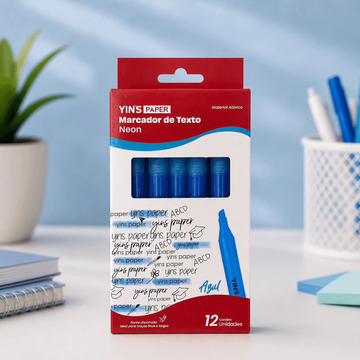 Marca Texto Neon AZUL - YINS PAPER - UND