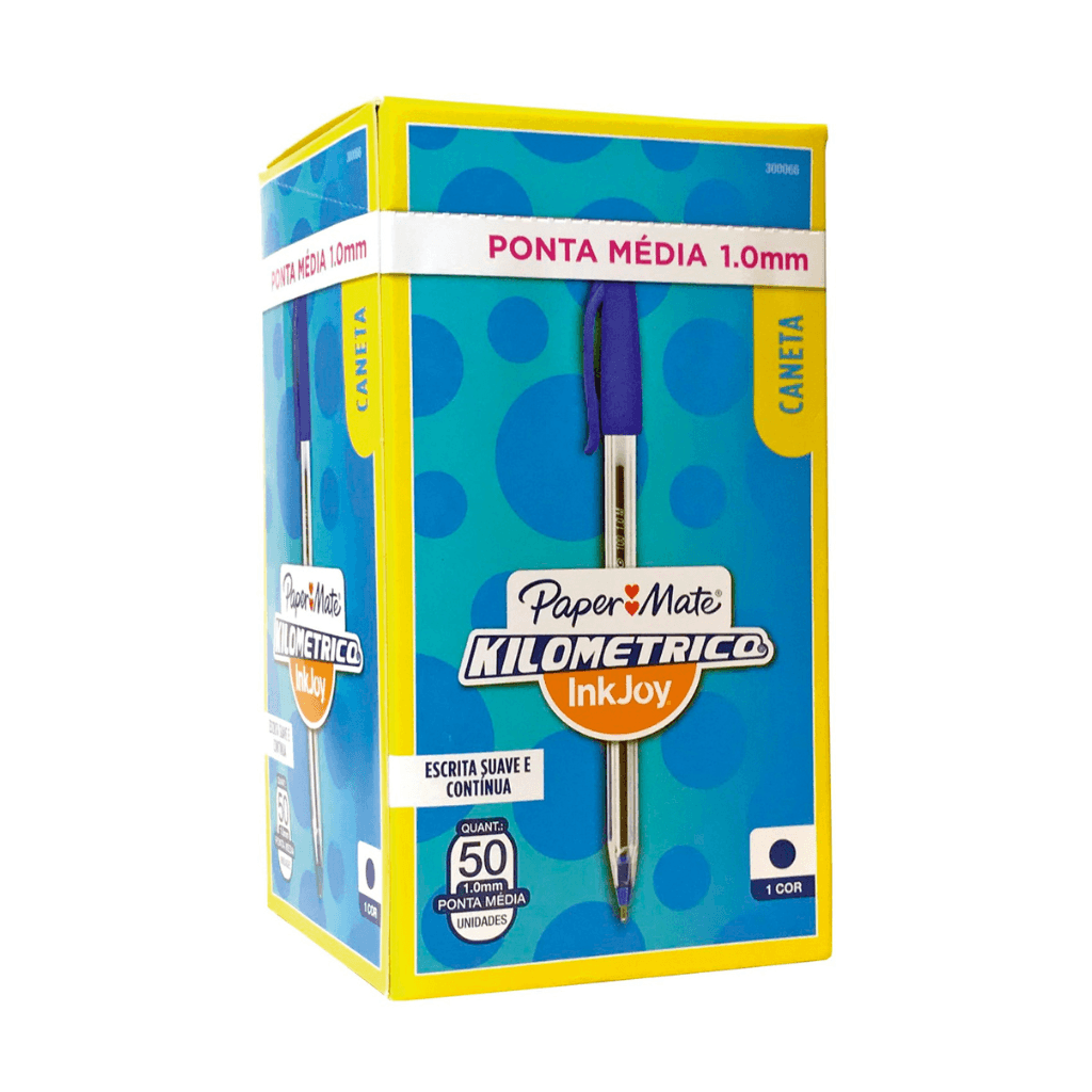 Caneta Kilométrica 100 AZUL 1.0mm - PAPER MATE - UND