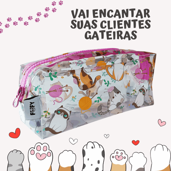 Estojo Transparente Gatinho Pet FOFY - UND