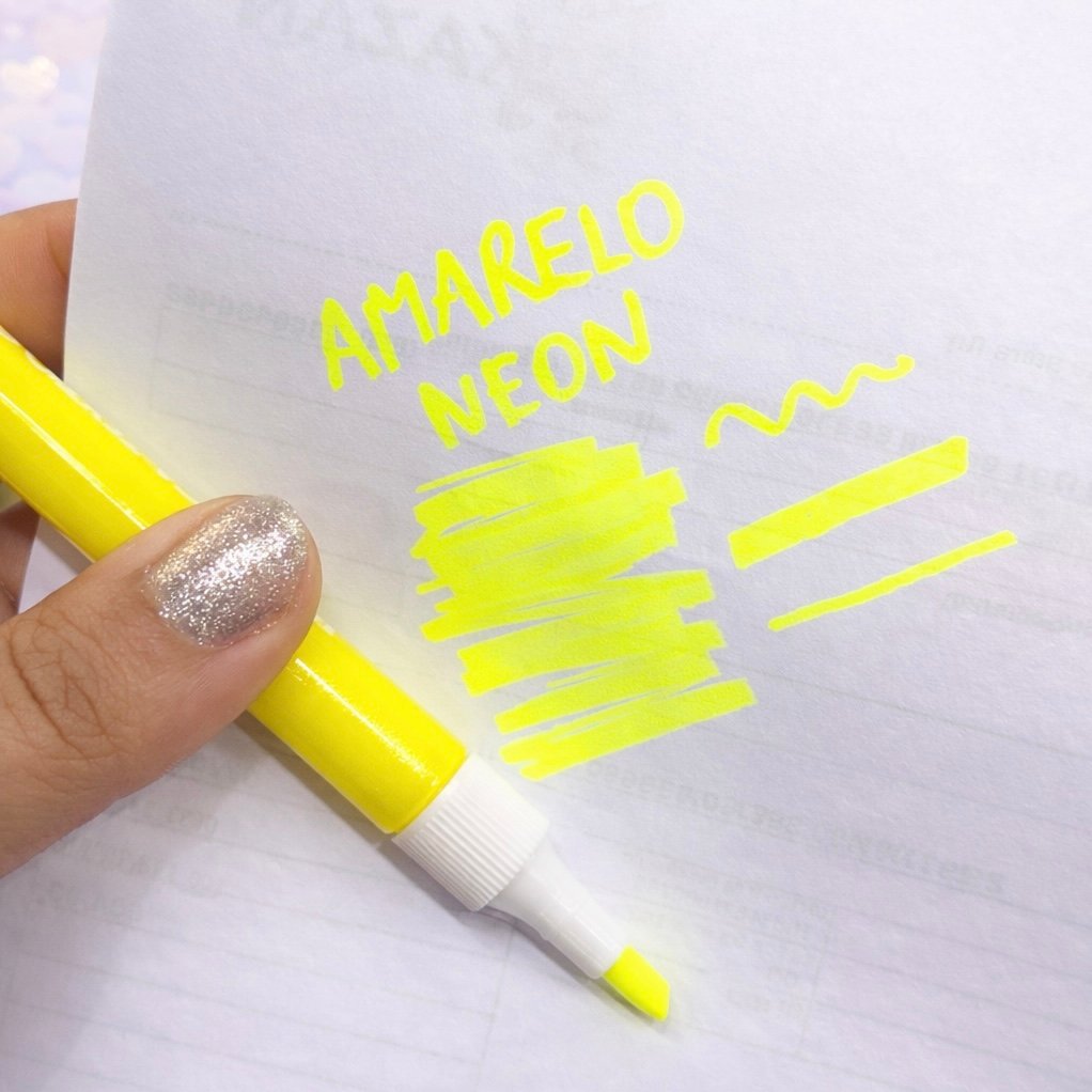 Marca Texto Pop Amarelo Neon - KAZ - CX 12 UND