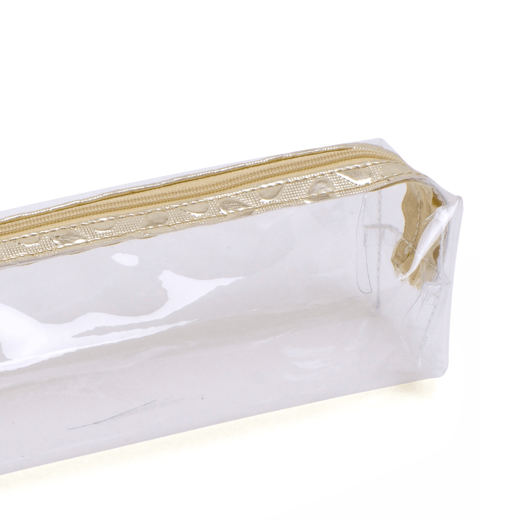 Estojo Zíper Juvenil Transparente GOLD - KIT OFICIAL - UND