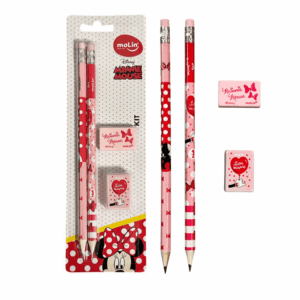 Kit Escolar Minnie Mouse 4 Peças MOLIN - BLISTER