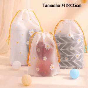 Embalagem Saco Cordinha Margarida M 18X25cm - IMPORTADO - PACOTE 12 UND