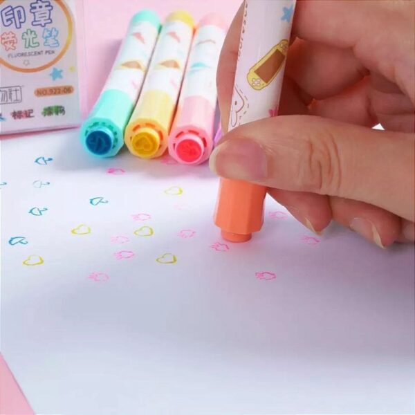 Marca Texto Carimbo 6 Cores