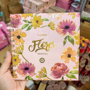 Caderno Planner Flores 16x16cm 80 Fls - SKYPAPER - UND